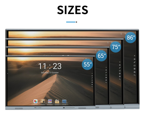 CE 4mm 유리 LCD 적외선 스마트 보드 Windows Linux 알루미늄 합금 프레임 지원