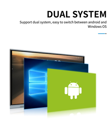 CE 4mm 유리 LCD 적외선 스마트 보드 Windows Linux 알루미늄 합금 프레임 지원