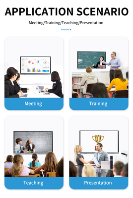 65인치 LED 인터랙티브 화이트보드, 안드로이드 스마트 평판 20/40 터치 포인트 적외선 블랙 색상