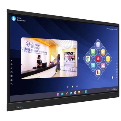 벽에 장착된 스피커 카메라 마이크와 함께 인터랙티브 4K 울트라 HD 스마트 보드