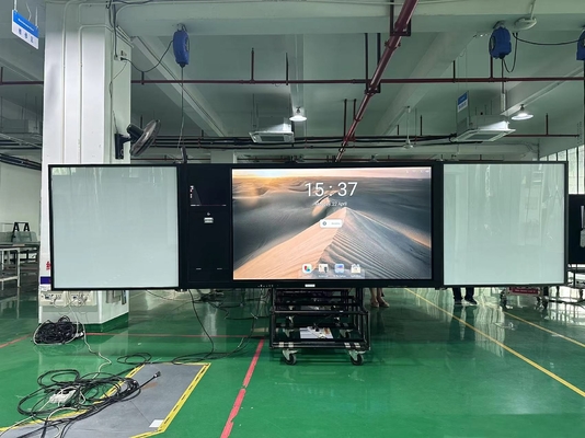 75' 인터랙티브 디스플레이 안드로이드 윈도우 멀티 터치 4K UHD LED 블랙보드 스마트 화이트보드 카메라 마이크 스캐너 비주얼라이저