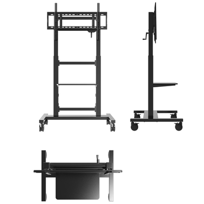iBoard TV 모바일 카트 TV 마운트 높이 조절 가능한 42''- 86 "인터랙티브 평면 패널 트롤리 스탠드 브래킷 바닥 스탠드