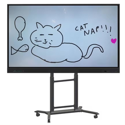 iBoard TV 모바일 카트 TV 마운트 높이 조절 가능한 42''- 86 "인터랙티브 평면 패널 트롤리 스탠드 브래킷 바닥 스탠드