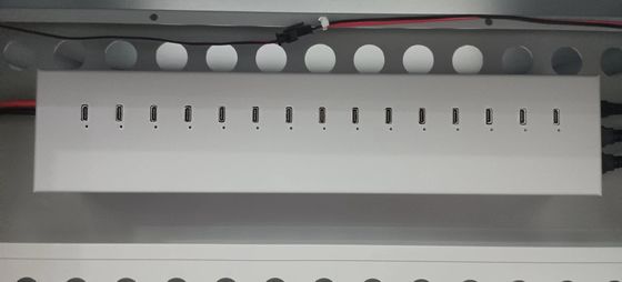 CE AC 충전 DC 충전 및 USB 타입-A 타입-C 밸브 저장 IPad 충전 카트 바퀴가 있는 모바일 충전 캐비닛