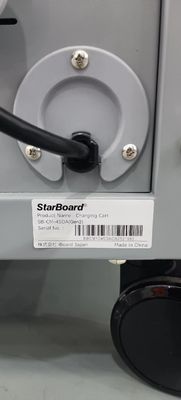 CE AC 충전 DC 충전 및 USB 타입-A 타입-C 밸브 저장 IPad 충전 카트 바퀴가 있는 모바일 충전 캐비닛