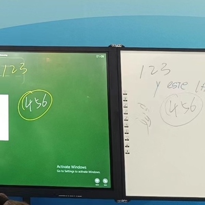 아이보드 공장 직선 75인치 잠금 가능 기록 가능 상호 연결 블랙보드 스마트 화이트보드 인터랙티브 평면 패널 디스플레이 모두 한 장에 서드 지원 마커 펜 크레크 글쓰기 교육 솔루션