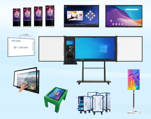 75 인치 패널 크기 내장 스피커와 HDMI 포트가 있는 인터랙티브 평면 패널