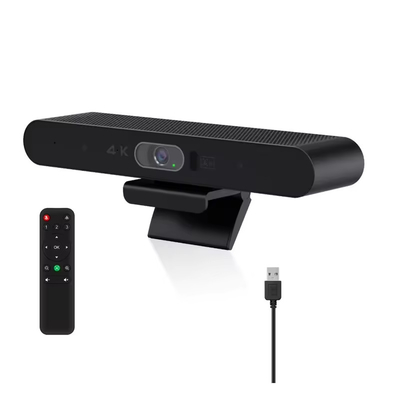 블랙 화이트 간편 설치 4K 웹캠 비디오 컨퍼런스 카메라 USB AI 자동 추적 2160p 웹캠 추적 스피커 컨퍼런스 룸 소리