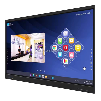 iBoard 4K 75 인치 인터랙티브 평면 패널 디지털 스마트 화이트보드 인터랙티브 터치 스크린 EDLA 회의 학교 교육