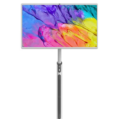 iBoard 32인치 휴대용 스마트 안드로이드 스크린 실내 이동식 터치 스크린 스마트 TV 회전형 휴대용 TV 라이브 스트리밍