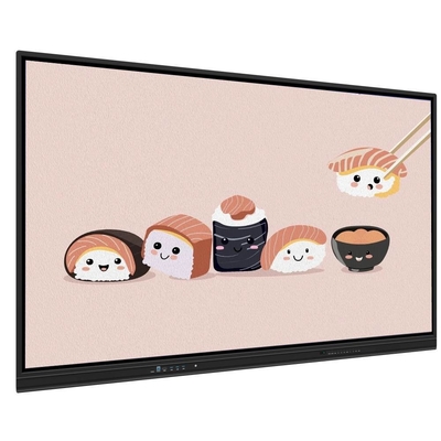 4K 65 75 86 98 110 인치 반 반경 템퍼드 패널 인터랙티브 스마트 화이트보드 IR 모니터 슈퍼 슬림 프레임 학교 회의 교육 이벤트용 컴퓨터 모니터