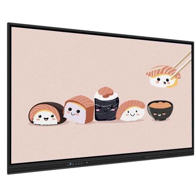 4K 65 75 86 98 110 인치 반 반경 템퍼드 패널 인터랙티브 스마트 화이트보드 IR 모니터 슈퍼 슬림 프레임 학교 회의 교육 이벤트용 컴퓨터 모니터