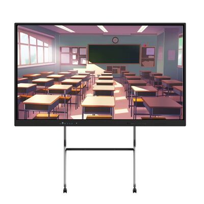 4K 65 75 86 98 110 인치 반 반경 템퍼드 패널 인터랙티브 스마트 화이트보드 IR 모니터 슈퍼 슬림 프레임 학교 회의 교육 이벤트용 컴퓨터 모니터
