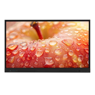 LED 인터랙티브 화이트보드 86 98 110 인치 안드로이드 13 14 LCD 스마트 보드 응답 5-8 Ms 회의 소프트웨어 카메라와 마이크 및 모바일 스탠드와 호환