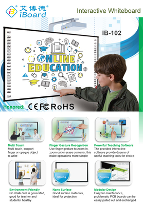 120 점/초 커서 깜박임 속도 IR 알루미늄 합금 철판과 CCC/CE/FCC/RoHs 인증 학교 인터랙티브 화이트보드 화이트보드
