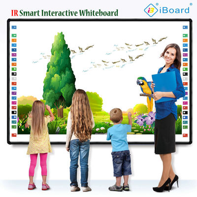 공장 직선 IBoard 세라믹 / 부드러운 플라스틱 반짝이는 표면 IR 인터랙티브 화이트보드 스마트 터치 패널 22pcs 핫키 각 측면과 함께 학교 교육용 화이트보드 인터랙티브 화이트보드