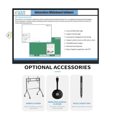 2026 신규 출시 4K UHD 해상도 안드로이드 13/14 OS 50 터치 포인트 인터랙티브 화이트보드 스마트 보드 교육 및 회의