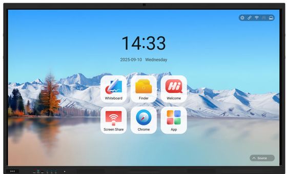공장 도매 IBoard 인터랙티브 화이트보드 안드로이드 14 8+128G 인터랙티브 평면 패널 디스플레이 All In One Windows 선택용 무선 화면 프로젝션 인터랙티브 화이트보드 학교 교육용