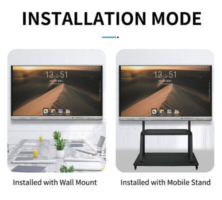 안드로이드 시스템 13 인터랙티브 평면 패널, 6 Array 마이크 내장 및 4mm 온화 유리