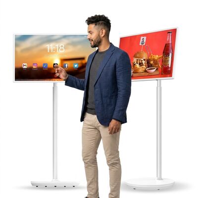 휴대용 32인치 인셀 터치 디스플레이 화면 회전 USB 와이파이 스마트 온라인 텔레비전 TV 작업 공부 게임