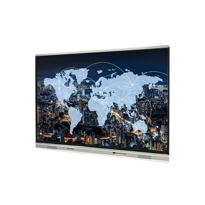 검정색과 실버인 75 인치 대화식 터치 스크린 화이트보드 1651x929mm, Android8.0