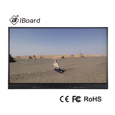 550W 상호 작용하는 평판 98 인치 4K 디스플레이는 은 글래스를 완화시켰습니다
