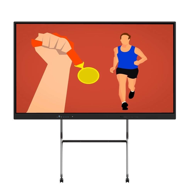 인터랙티브 터치 스크린 모니터 98 인치 스마트 TV 안드로이드 윈도우 OS 웹캠 마이크 인터넷 회의실 교수