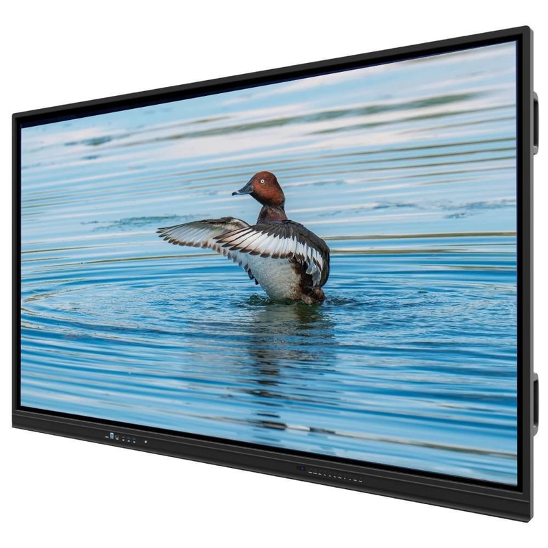 LCD 스마트 보드 윈도우 OS 10 또는 11 프로 활성화 옵션 4K UHD 3840*2160 해상도 AC 110-240V 전압 TF OPS 슬롯