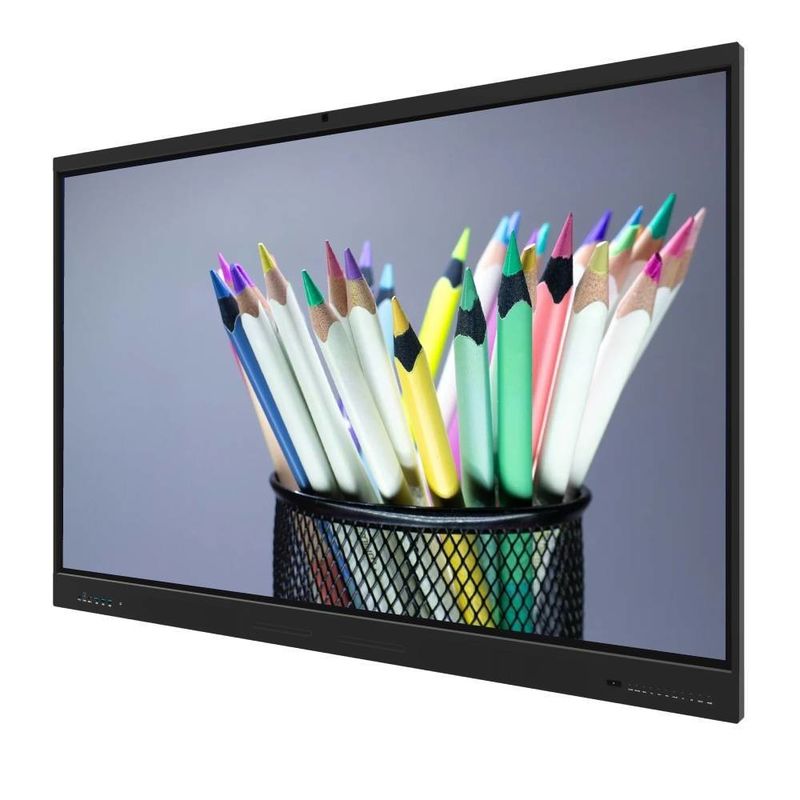 LCD 스마트 보드 75인치 IFP 안드로이드 14 8+128G 카메라 마이크 스피커 라이트 센서 와이파이 적외선 50 터치 포인트 학교 온라인 교육 사무실 줌 팀 회의