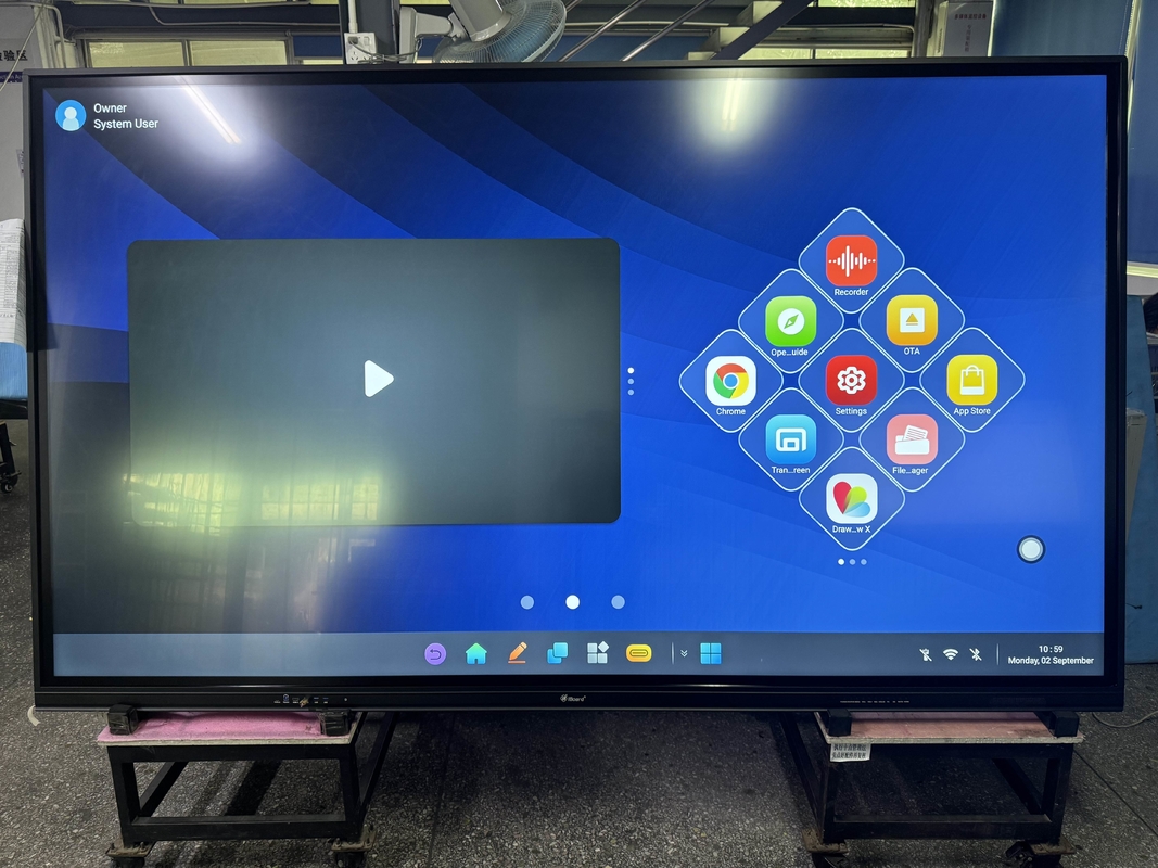 도매 적외선 터치 기술 인터랙티브 터치 스크린 모니터 150W 전력 소비 178° 시야각 내장 안드로이드 13 14 선택 가능 학교 교육 장비