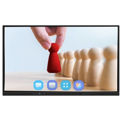 안드로이드 13 IR 인터랙티브 화이트보드 지문 터치 65 75 86 인치 4K 스마트 패널 와이파이 RJ45 무선 공유 패드 / 전화 / 노트북에서 학교 사무실 회의